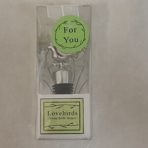 Lovebirds Chrome Bottle Stopper